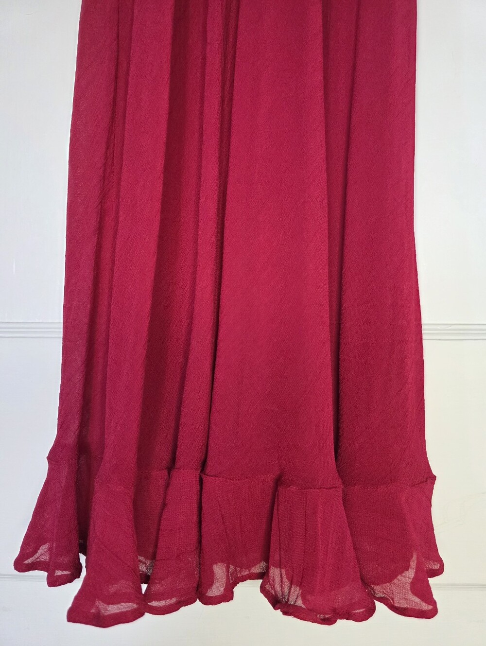 April Cornell Sheer Overlay Dress – Girls’ Size 11/12 – Berry Red - Picture 6 of 10